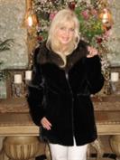 Glamorous Blackglama Mink Coat With Russian Sable Collar