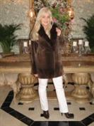 Touch Of Sable Chestnut Brown Sheared Mink With Sable Shawl Collar