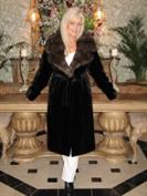 Luxury In Motion Sheared Black Mink Coat With Russian Sable Notch Napoleon Collar
