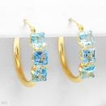 Beautiful Earrings With 1.70ctw Topaz Crafted In 14K Yellow Gold