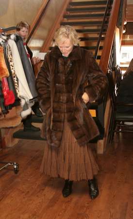 Glenn Close wearing Cross Cut Mink Stroller Model #2115 SOLD OUT