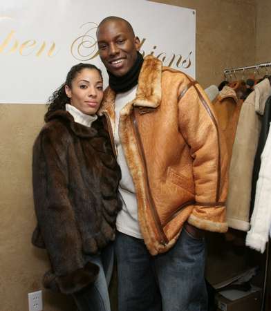 Tyrese Gibson wearing Rust Bomber Jacket Model 193 and Norma wearing Mink Bolero Model 630