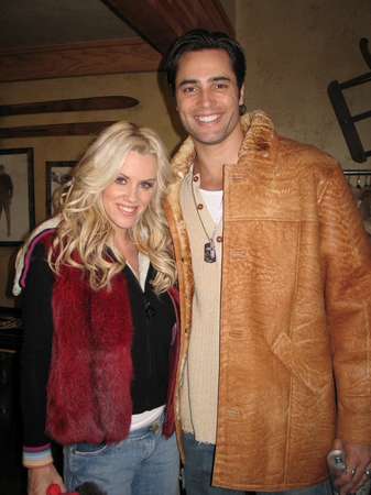 Jenny McCarthy wearing Red Fox Vest Model 383, Victor Webster Classic Shearling Jacket Model 319 - S