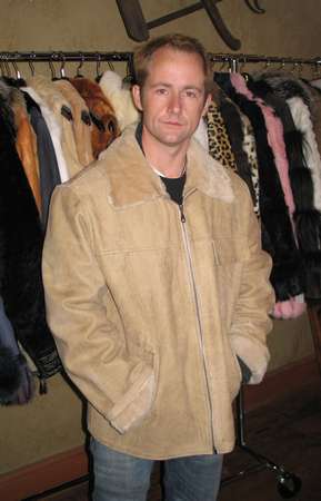 Billy Boyd wearing Chamois Shearling Jacket with Saddle Stitch Detail Model 281B SOLD OUT