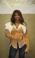 Elise Neal wearing Rabbit Leather Jacket Model 145 SOLD OUT