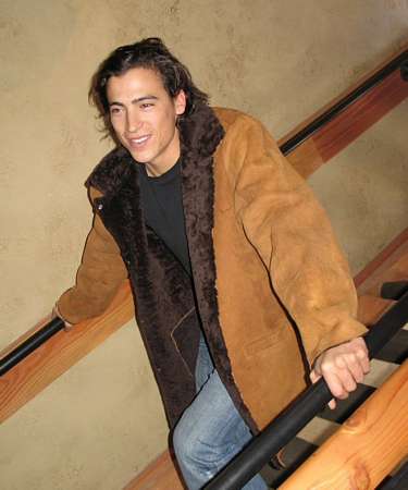 Andrew Keegan wearing Tan Shearling Jacket Model 87B - SOLD OUT