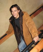 Andrew Keegan wearing Tan Shearling Jacket Model 87B - SOLD OUT