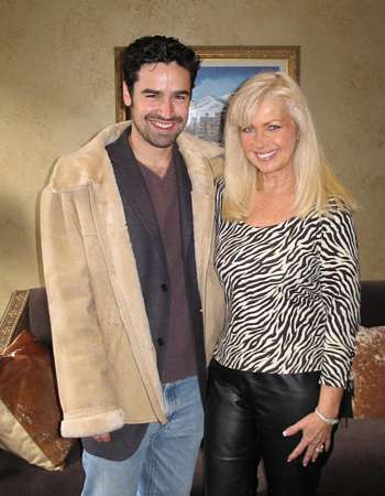 Jesse Bradford wearing Chamois Shearling Jacket with Saddle Stitch Detail Model 281B SOLD OUT