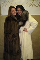 Joyce Giraud White Fur Coat with Fox Collar, Juliet Rogulewski Sheared Mink Coat Model 2113 SOLD OUT