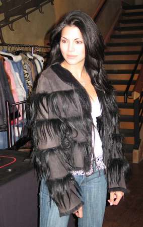 Joyce Giraud wearing Black Shearling with Toscana Shearling Trim Model 2137 SOLD OUT