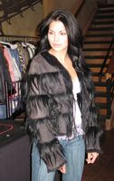 Joyce Giraud wearing Black Shearling with Toscana Shearling Trim Model 2137 SOLD OUT